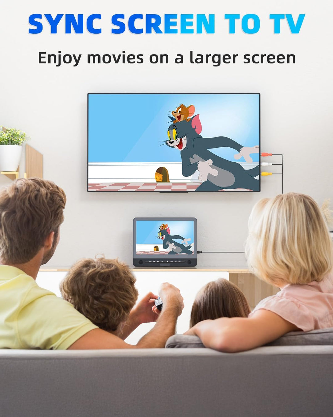 Arafuna 12" DVD Player Auto 2 Bildschirme, Wiederaufladbar Kopfstütze für Auto, Unterstützung USB/TF
