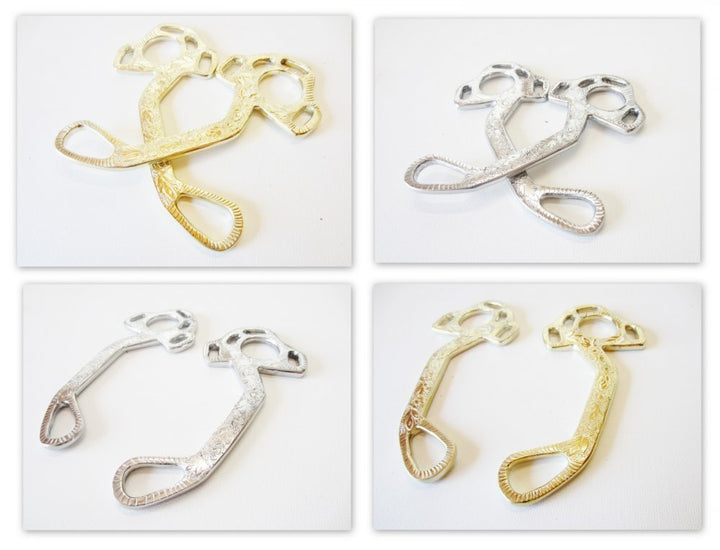 PS Pferdeartikel Hackamore Exquisite Silber oder Gold-messingfarbig verziert, Gold