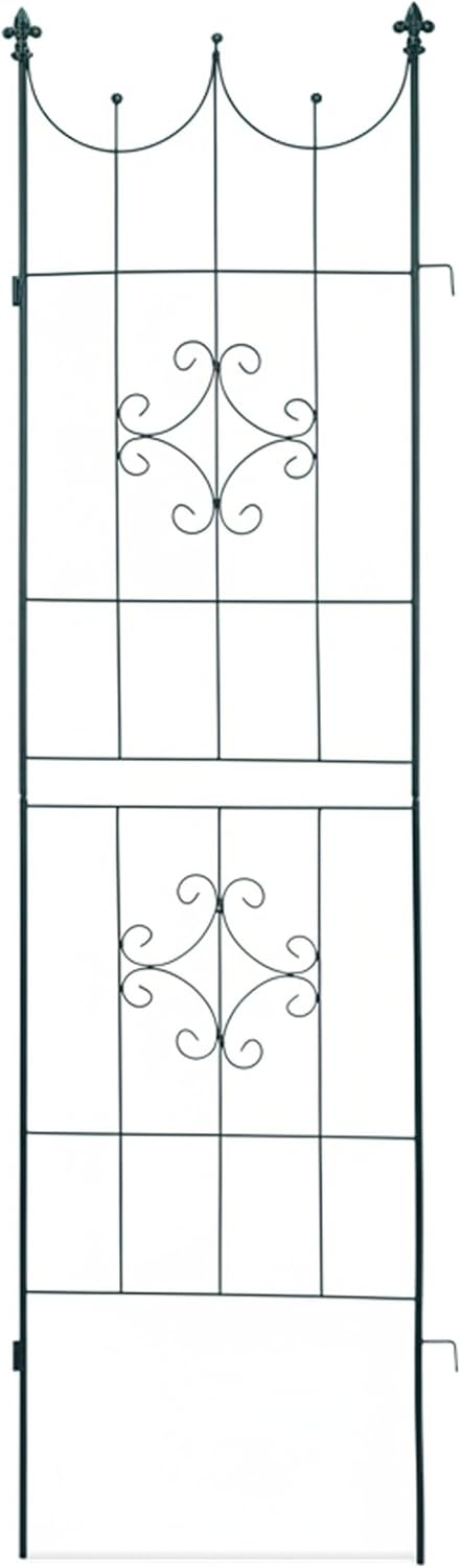 Relaxdays Rankgitter 2er Set, Metall, 180 x 50 cm, Rankhilfe Garten, Vintage, verzierte Spitze, zum