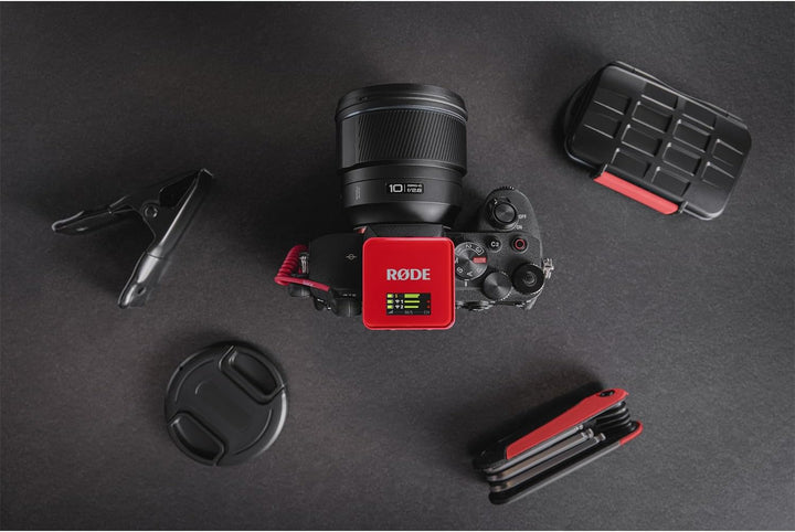 Rode Wireless GO Gen 3 Drahtloses 2-Kanal Mikrofon-Funksystem Rot mit keepdrum Softcase, Rot