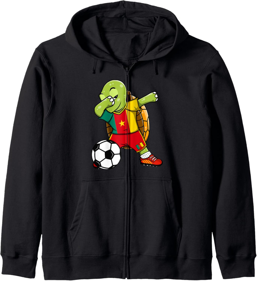 Dabbing Schildkröte Kamerun Fussball Kamerunische Flagge Kapuzenjacke