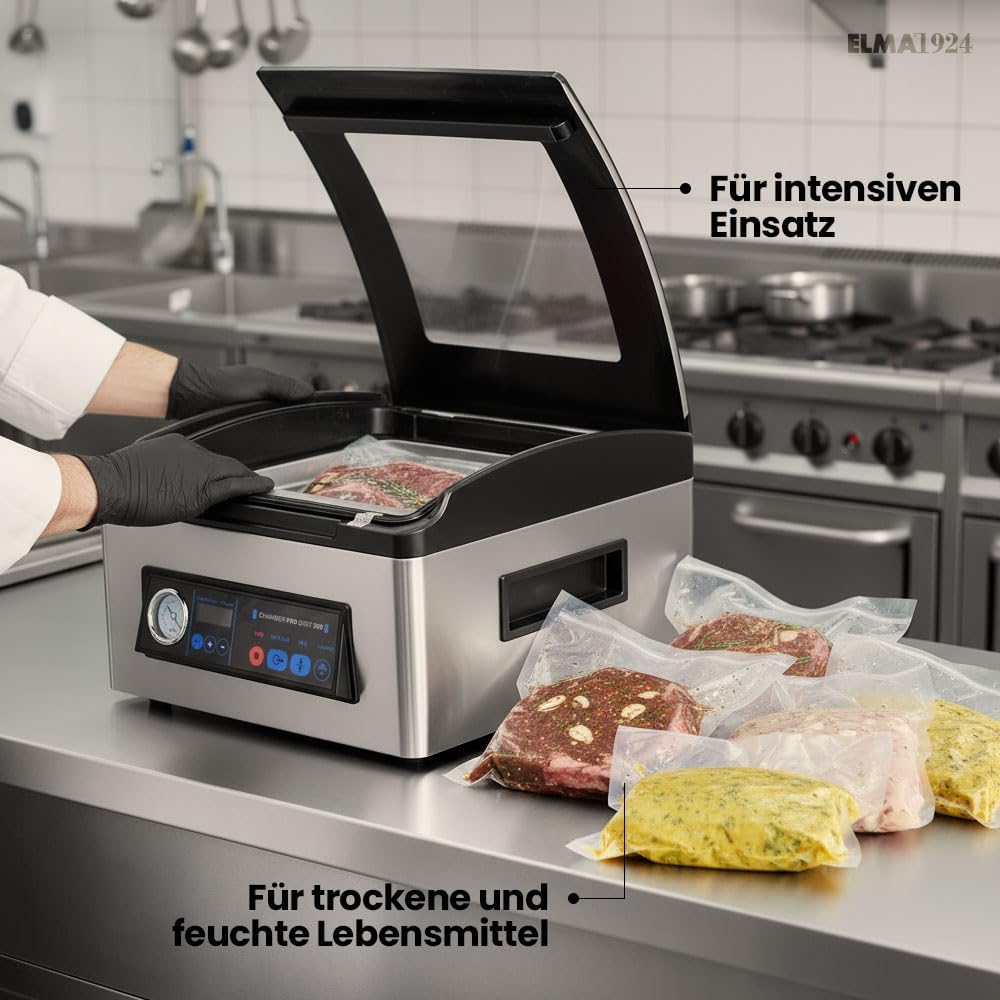 ELMA Chamber Pro Digit 300 Professioneller Vakuumierer | Intensive Nutzung, 30 cm Schweissbalken, er