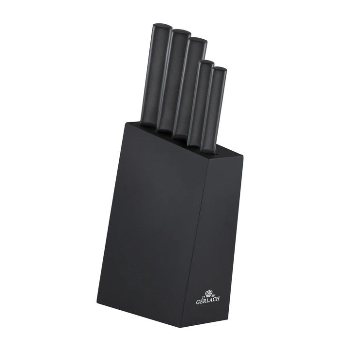 Gerlach Ambiente Black Messerblock Messerset Küchenmesserset 5 Messer aus Edelstahl Buchenholz Küche