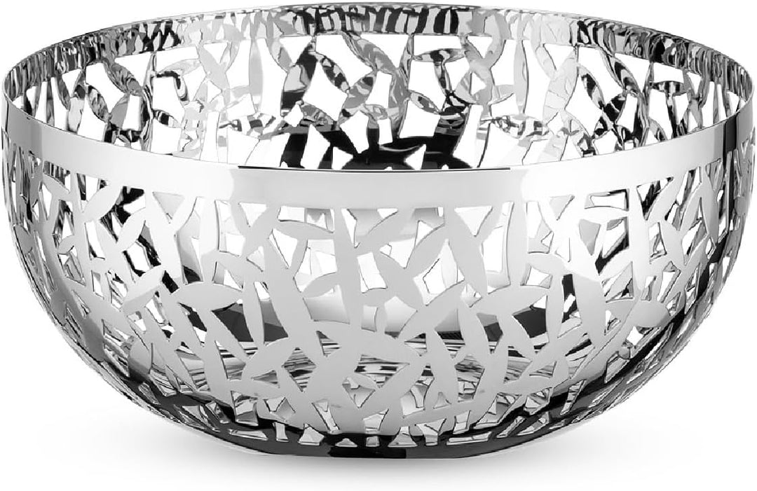 Alessi "Cactus" Schale, durchbrochen aus Edelstahl 8.5 x 22 x 11.7 cm Silber, 8.5 x 22 x 11.7 cm Sil