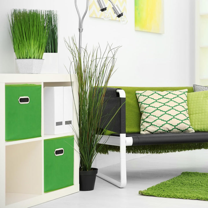 Relaxdays Aufbewahrungsbox 4er Set, Faltbare Regalboxen, HxBxT: 30x30x30 cm, mit Griffen, Faltboxen