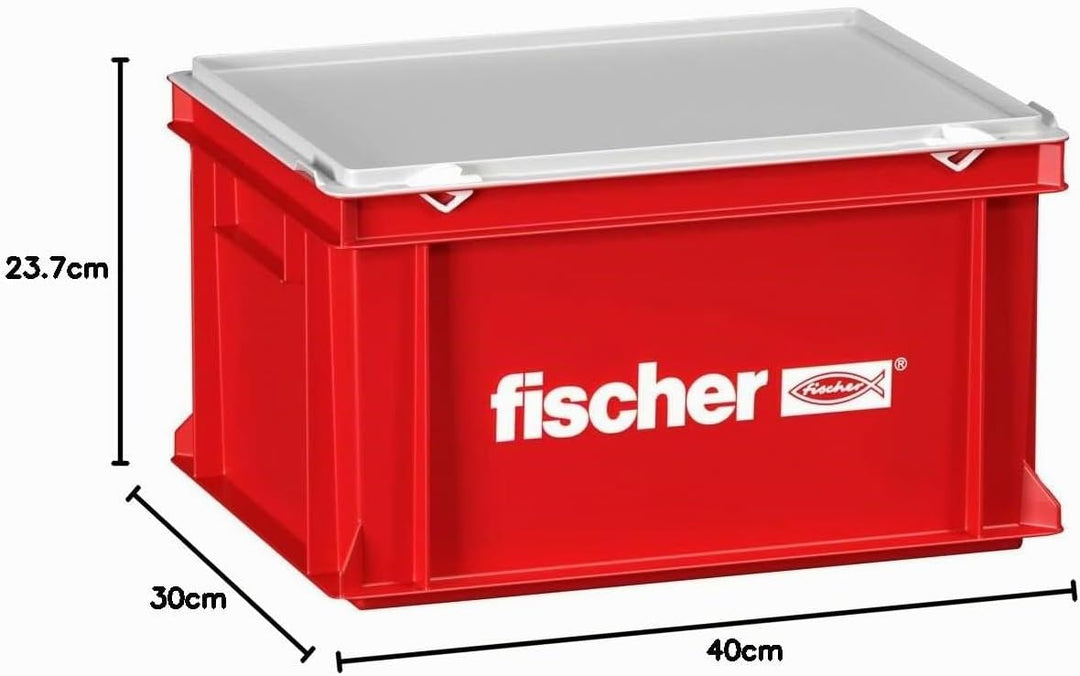 Fischer 091425 Handwerker Koffer gross L-Boxx, Rot Einzelartikel leerer Handwerker Koffer gross Hand