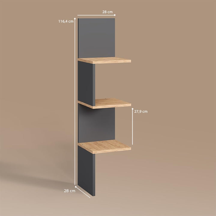 Livinity Eckregal Vesuvio, Anthrazit, 28 x 116.4 cm Anthrazit 116 cm, 2er Set, Anthrazit 116 cm, 2er