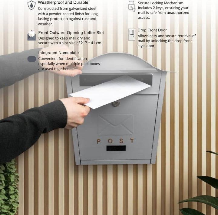 Assorted Collections Wandbriefkasten, ideal zum Sichern von Briefen und Paketen – wasserdicht und la