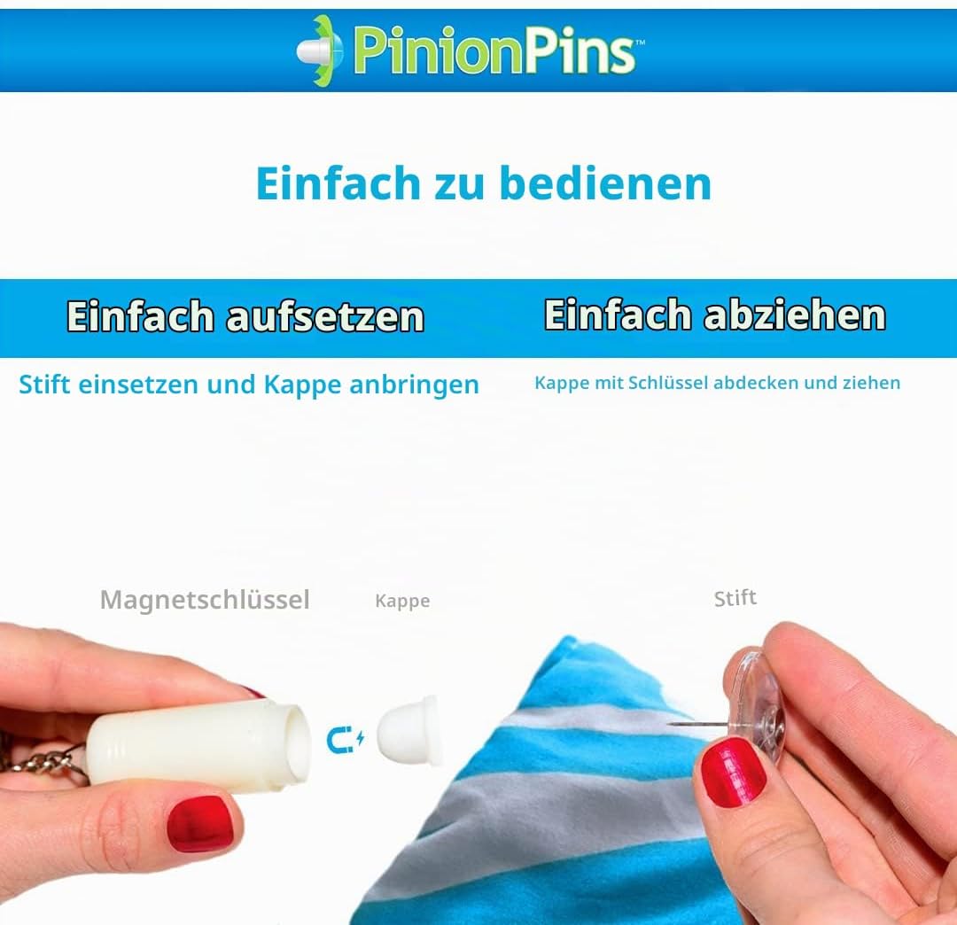 Pinion Pins Magnetische Befestigungssystem (8er Set) Bettdecken-Clip, Befestigungen, Dekoration und