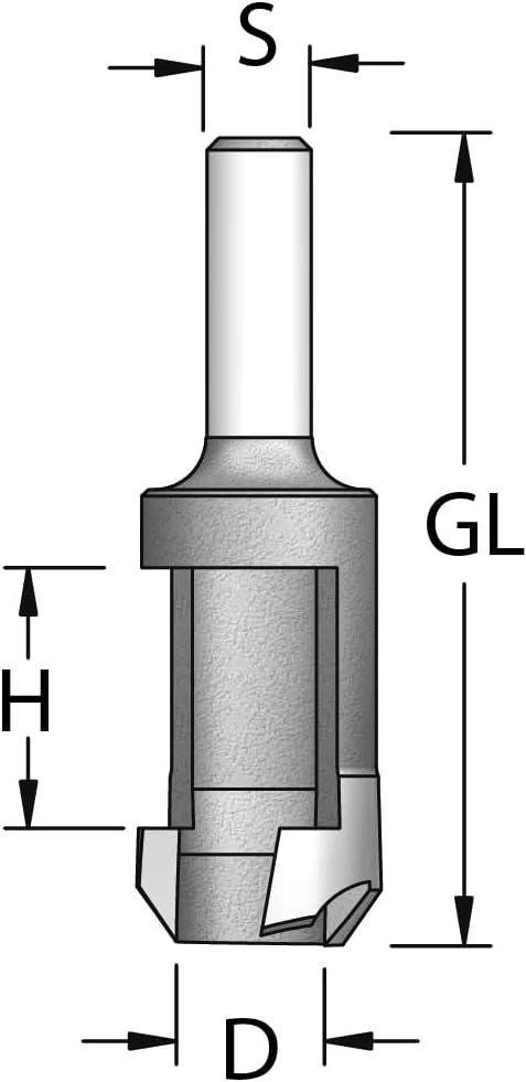 ENT 52321 Zapfenschneider WS mit selbstauswerfendem Zapfen 19 x 10 mm, GL 61 mm D=10 / H=19 / GL=61