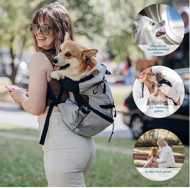 PETCUTE Hundetasche Hundetransporttasche Tragetasche füR Hunde Katzen Wanderrucksack Seite Atmungsak
