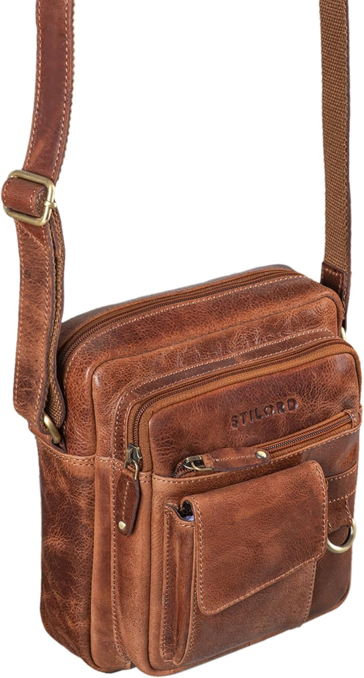 STILORD Ryan Crossbody Tasche Herren Leder Kleine Herrentasche zum Umhängen Vintage Ledertasche 9,7