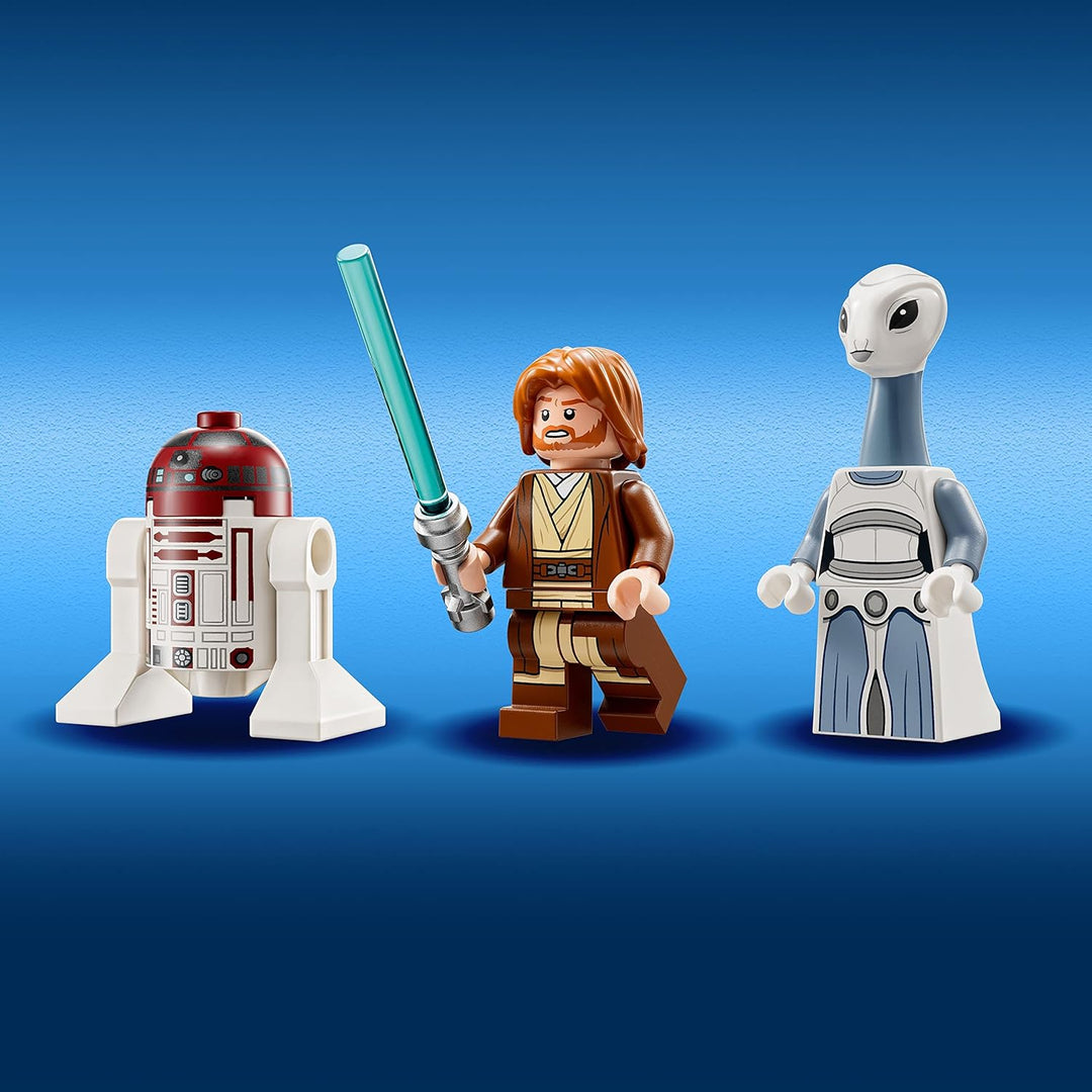 LEGO Star Wars OBI-Wan Kenobi's Jedi Starfighter 75333 Building Toy Set Features Minifiguren, Lights