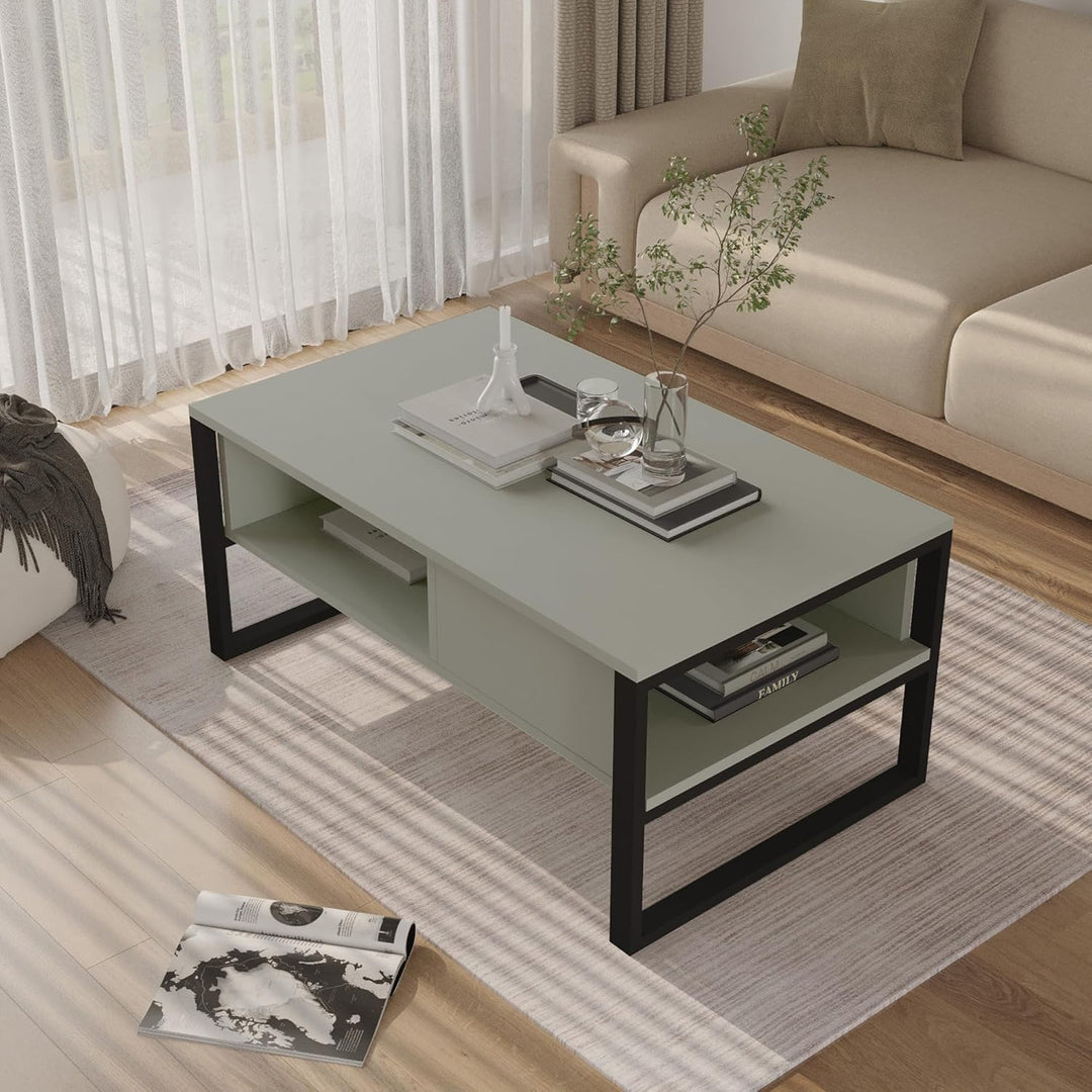 [en.casa] Couchtisch Laukaa Wohnzimmertisch Tischplatte rechteckig Beistelltisch 100 x 60 x 45 cm So