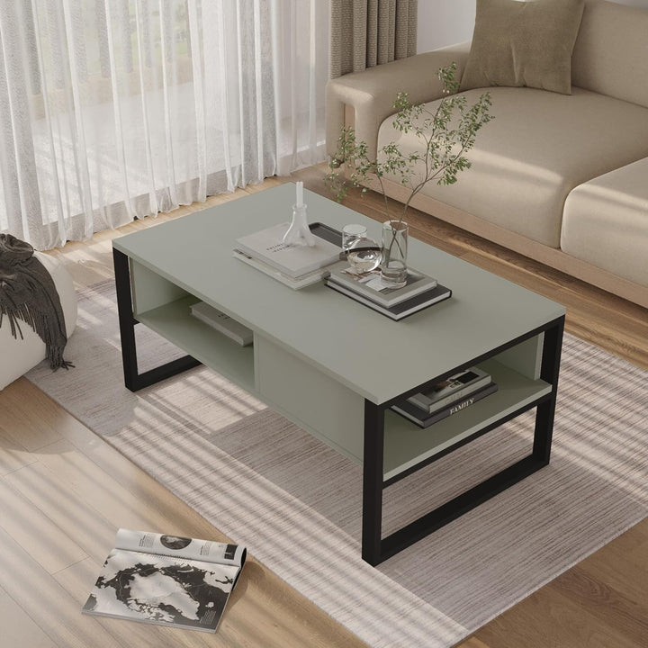 [en.casa] Couchtisch Laukaa Wohnzimmertisch Tischplatte rechteckig Beistelltisch 100 x 60 x 45 cm So