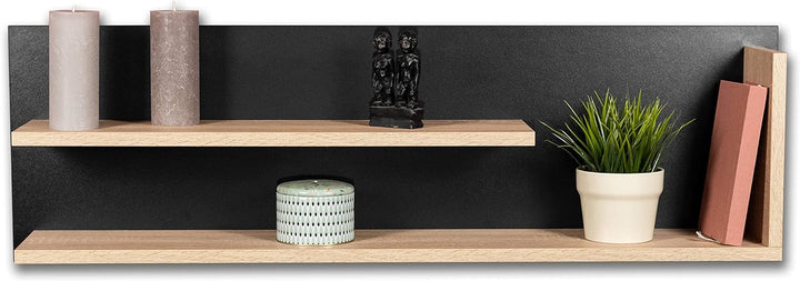 STEMA Seyfried Wandregal Louie in Sonoma Eiche - 1100x340x190 Wandboard, Schweberegal, Hängeregal, S