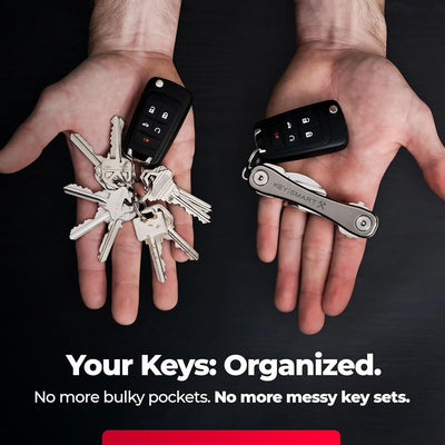 KeySmart Rugged - Multi-Tool Schlüsselhalter mit dem Flaschenöffner und Taschen Clip (bis zu 14 Schl