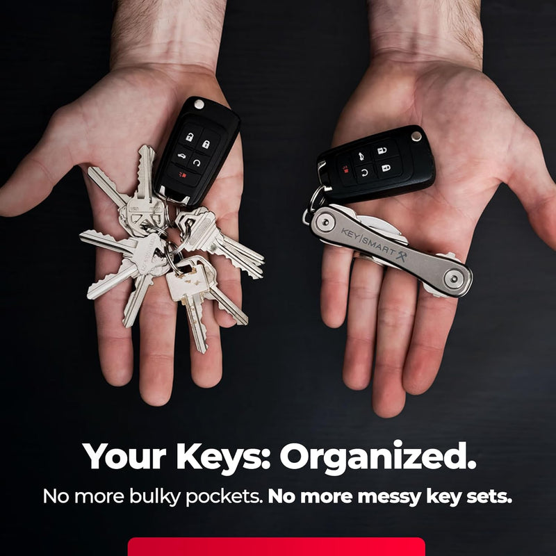 KeySmart Rugged - Multi-Tool Schlüsselhalter mit dem Flaschenöffner und Taschen Clip (bis zu 14 Schl