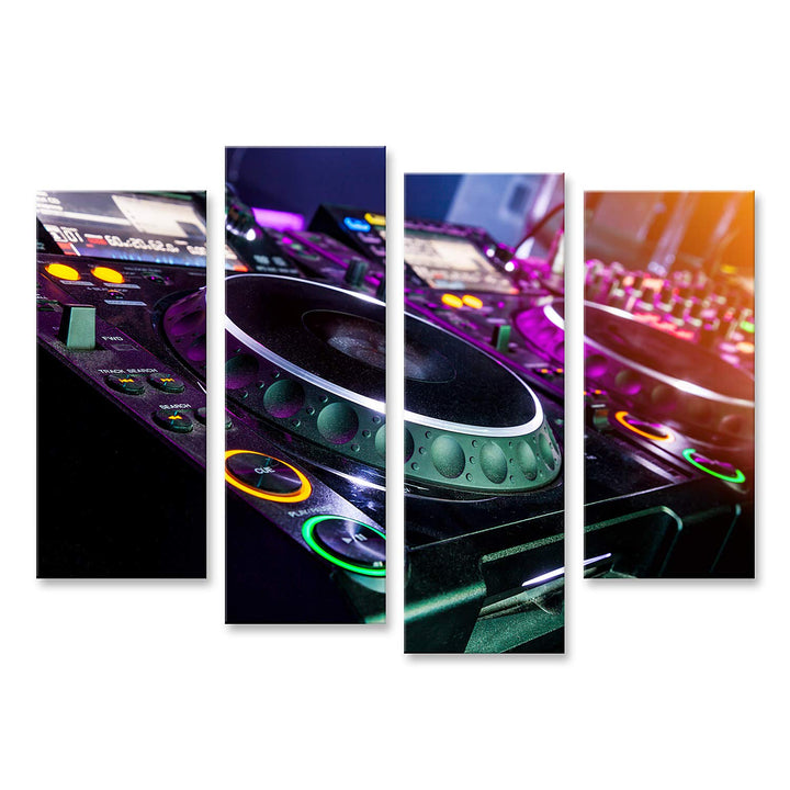 islandburner Bild auf Leinwand Dj Cd Player Mischpult Nachtclub Bilder Wandbilder Poster, Leinwand 1
