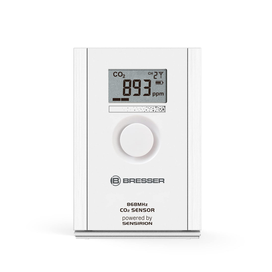 BRESSER CO2-Sensor Luftqualitätssensor zur Raumluftüberwachung, Wetterstation Erweiterung, Kohlendio