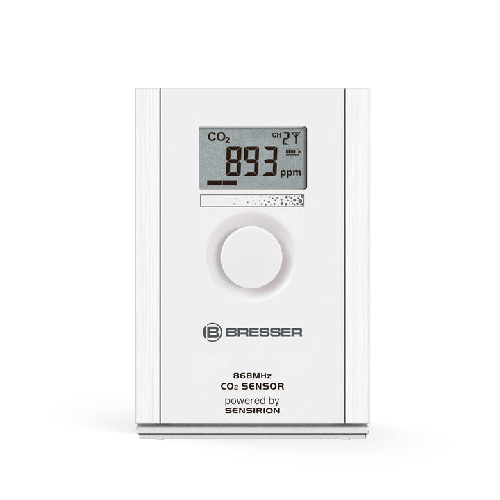 BRESSER CO2-Sensor Luftqualitätssensor zur Raumluftüberwachung, Wetterstation Erweiterung, Kohlendio