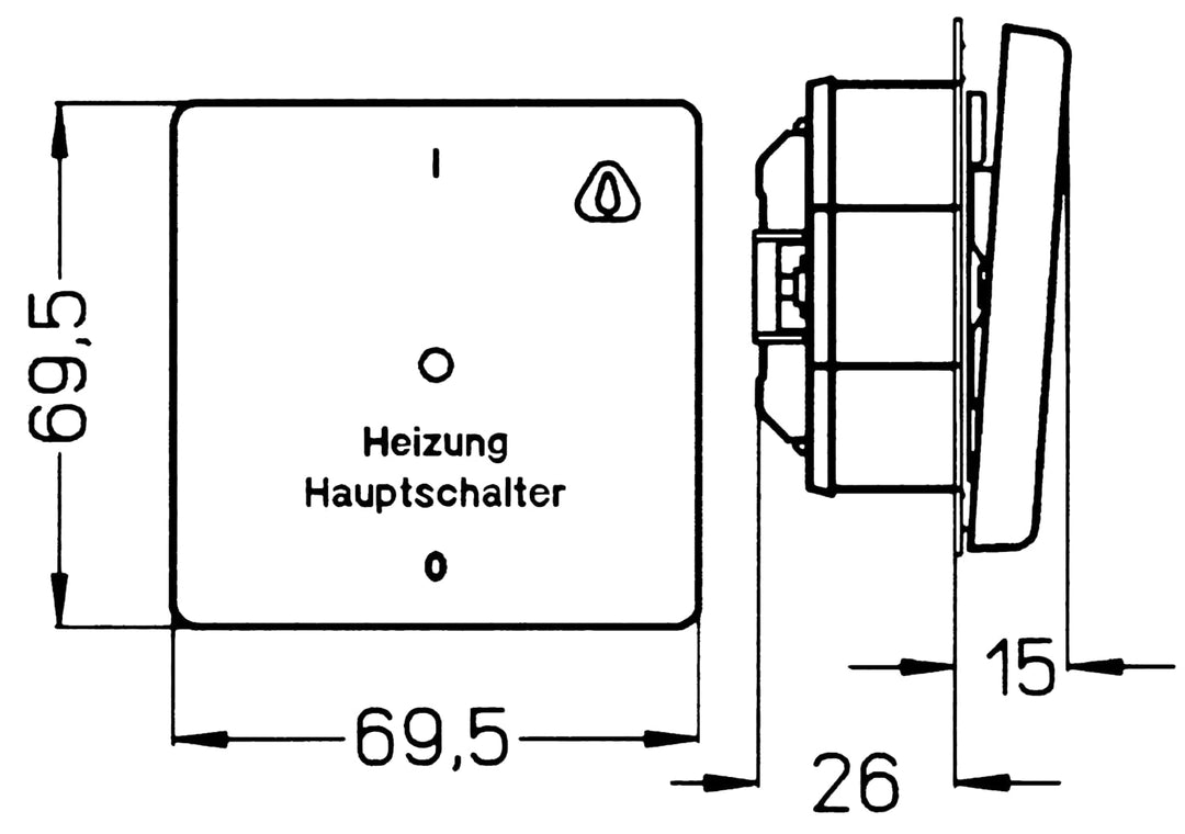 Kopp Standard Unterputz Feuchtraum Heizungs-Hauptschalter, UP FR, IP44, arktis-weiss, 627302086 Heiz