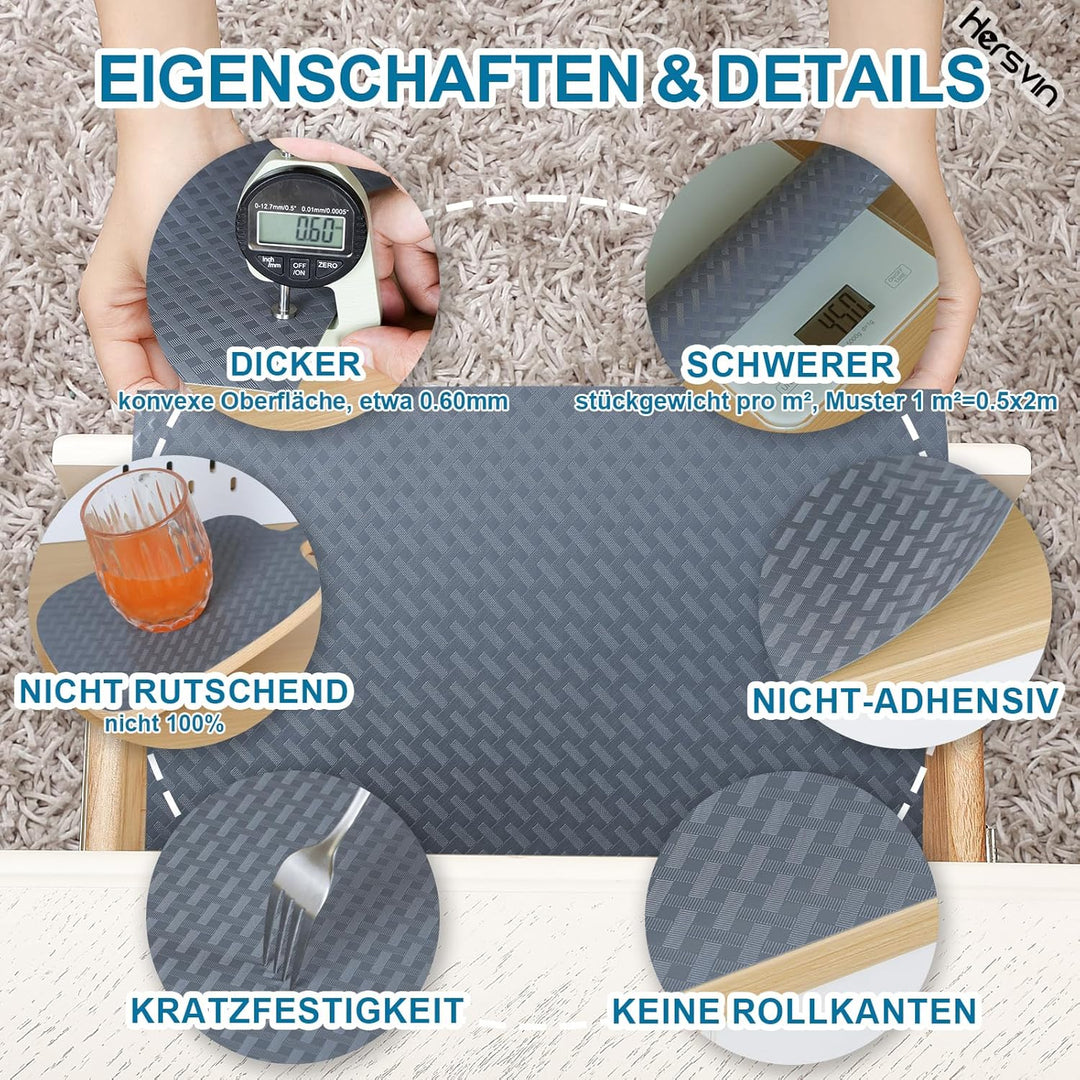 Hersvin Schubladenmatte (Übergrösse) 70cmx500cm Schrankpapier Schubladeneinlage EVA Wasserfest Nicht