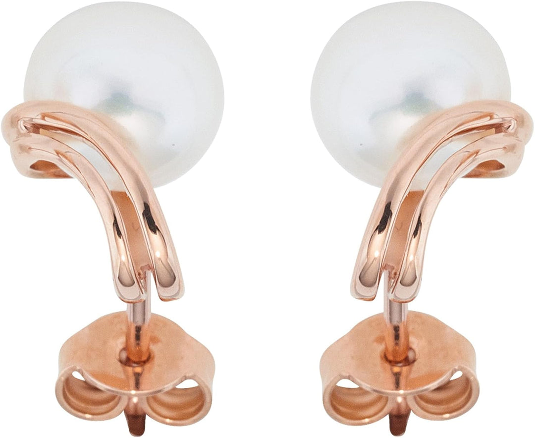 Jobo Damen-Ohrstecker aus 585 Rosegold mit Perlen