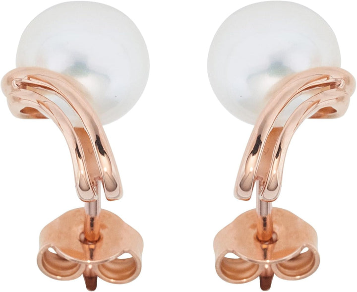 Jobo Damen-Ohrstecker aus 585 Rosegold mit Perlen