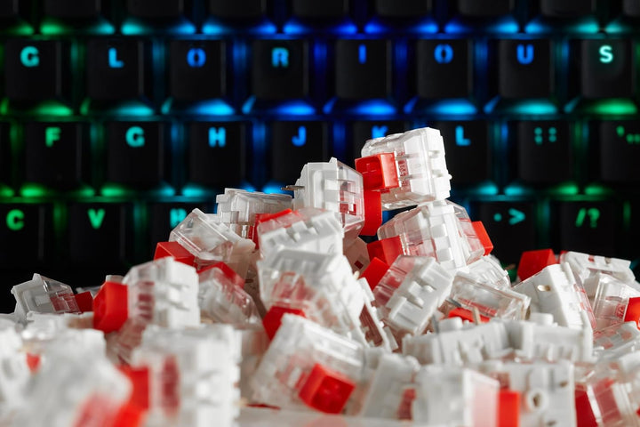 Glorious Gaming 120x Kailh Mechanical Keyboard Switches (Rot) - linear &amp; sanft, 45g Auslösegewicht,