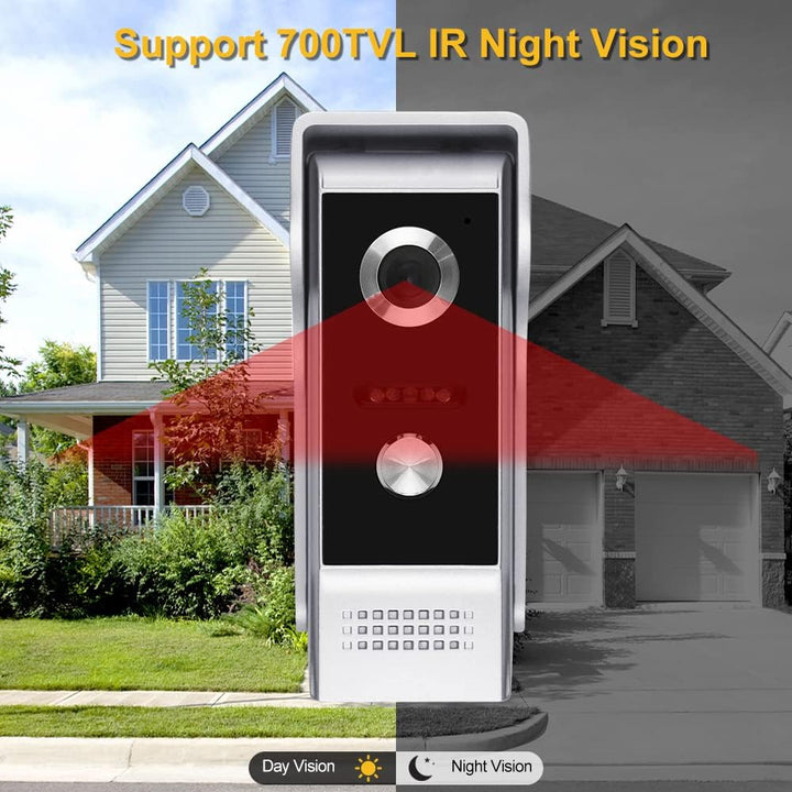 QttyElok 4,3'' TFT Farbe Wired Video Türsprechanlage Türklingel System für Home 700TVL IR Nachtsicht