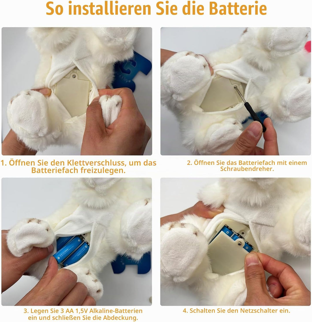CU-MATE Plush Interactive Maltese Simulation Dog-Realistic Stuffed Animal Puppy Electronic Toy Robot