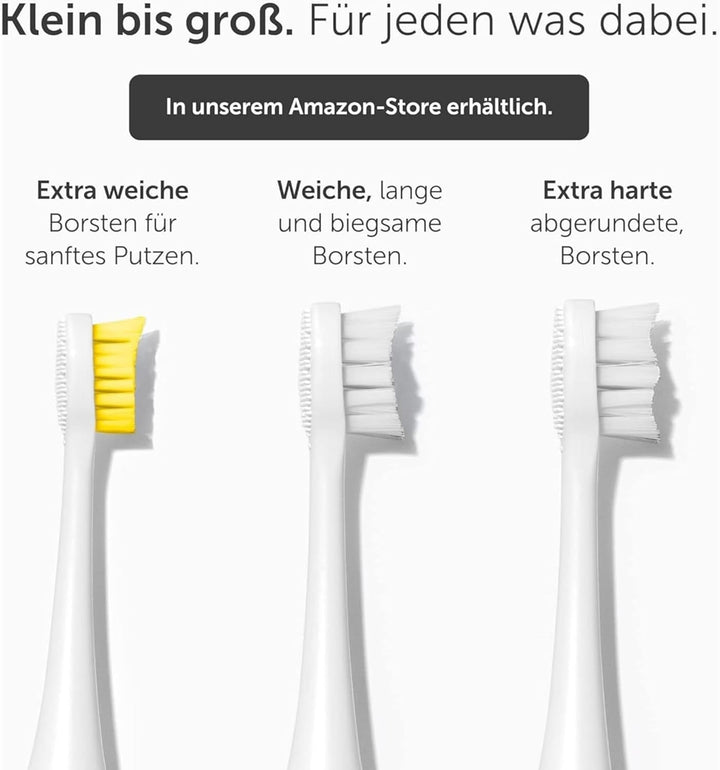 Wondersmile Ersatzbürsten Schallzahnbürste (Hard, All White, 4er Pack) - Bürstenköpfe für Wondersmil