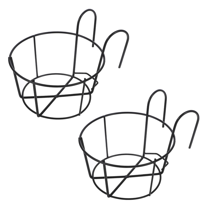 YARNOW 2 Stück Hängende Geländer Pflanzgefässe-Blumentopfhalter Balkon Hängend Metall-Blumenkasten M
