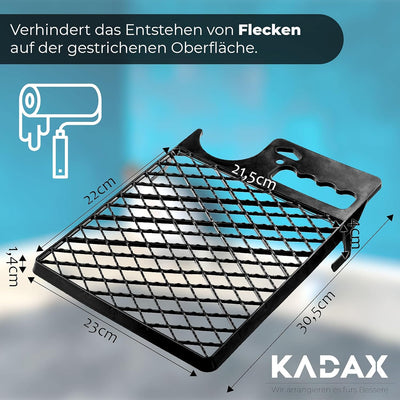 KADAX Abstreifgitter, Farbgitter aus Kunststoff, 30,5 x 23 cm, Malergitter für Farbe, Abtropfgitter,