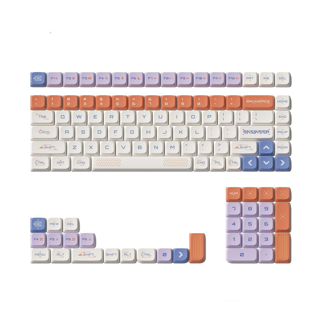 nuphy Keycaps Space Engineer, 117 Set, PBT Tastenkappen für Gaming Tastatur Low-Profile NSA Dye-sub,