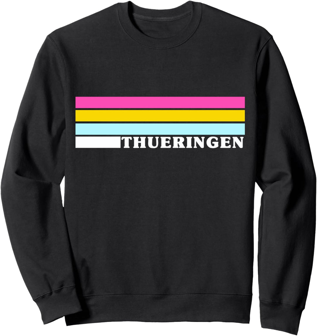 Thüringen - 80er Jahre Retro Streifen Vintage Style Design Sweatshirt