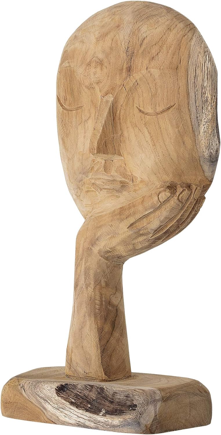 Bloomingville Zierstück, dekorativer Kopf, natur, recyceltes Holz