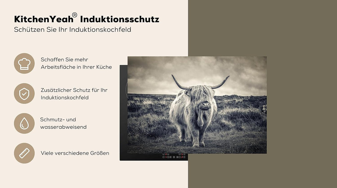 KitchenYeah© Herdabdeckplatte Einteilig Ceranfeld Abdeckplatte für Induktionsschutz Ceranfeldabdecku