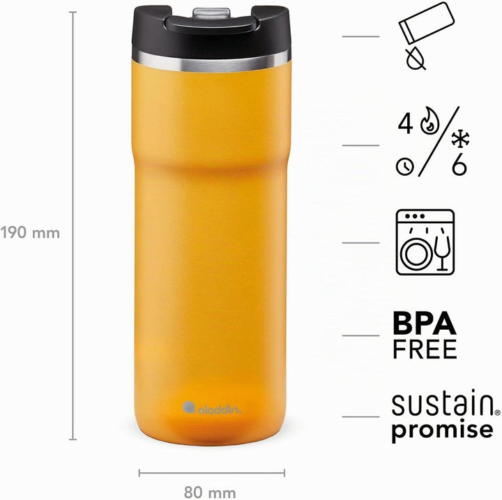Aladdin Barista Java Thermavac Leak-Lock Edelstahl Thermobecher 0.47L Sun Yellow - Auslaufsicherer B