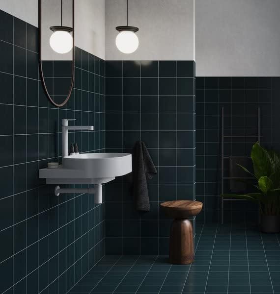 Waschbecken-Set mit Original-Einbauregal und Weiss Zubehör, Waschbecken zur Wandmontage mit Hahnloch