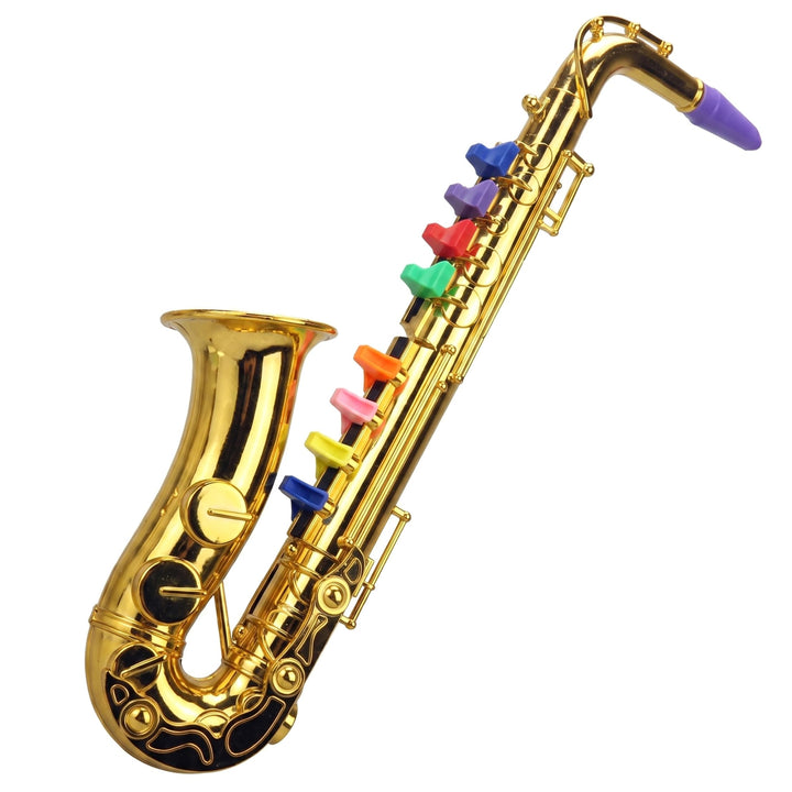 Spielzeugsaxophon, Musikinstrumente für Kinder mit farbcodierten Tasten, Saxophon für Kinder, Lernsp