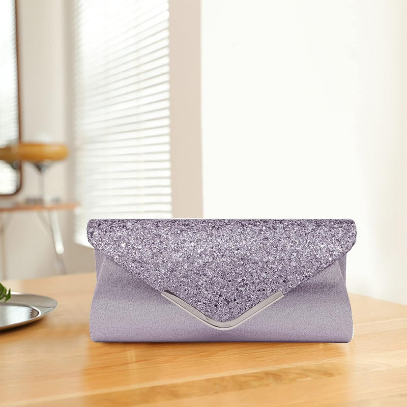 CORIOS Damen Clutch Tasche Envelope Abendtasche Pailletten Henkeltasche Glitzer Hochzeit Brautbörse