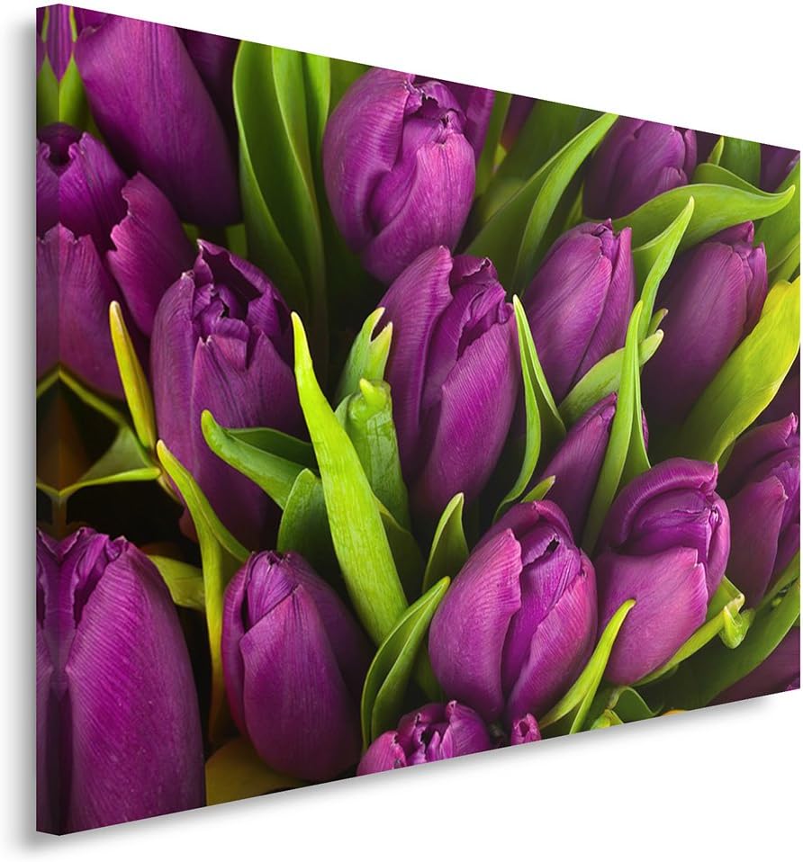 Feeby Frames, Leinwandbild, Bilder, Wand Bild, Wandbilder, Kunstdruck 50x70cm, BLUMEN, TULPEN, NATUR