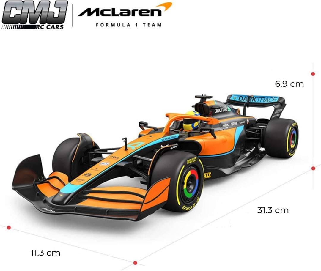 McLaren F1 MCL36 RC Auto (1:18 Skala) - Fernbedienungsauto für Formel 1 der Saison 2022 Fahrer - Lan