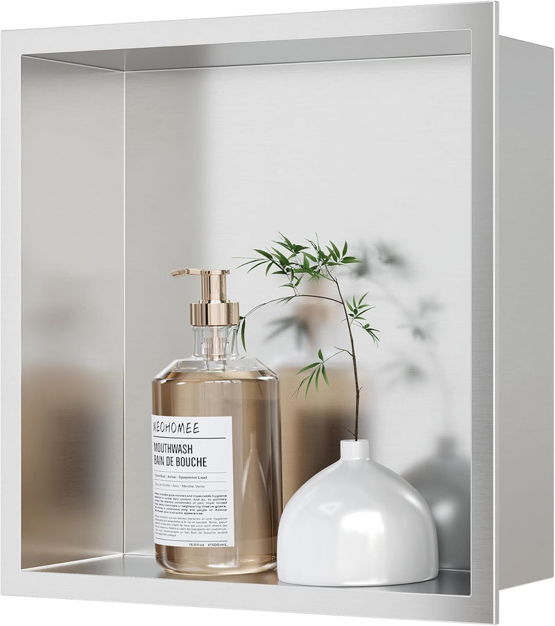 Neodrain Wandnische Dusche Edelstahl Einzelregal Lagerung für Badezimmer, Eingebettete Duschnische 3
