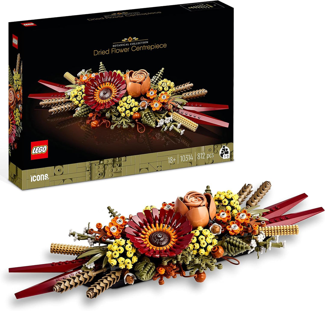 Lego 10314 Icons Trockenblumengesteck Set, Botanical Collection zum Basteln für Erwachsene, künstlic