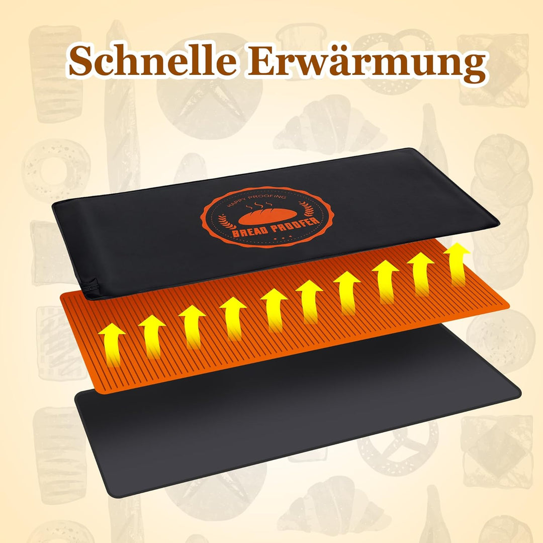 Brot Gärmatte für Sauerteig mit Thermostat (2er-Set Gärmatte 54x27cm), 2er-Set Gärmatte 54x27cm