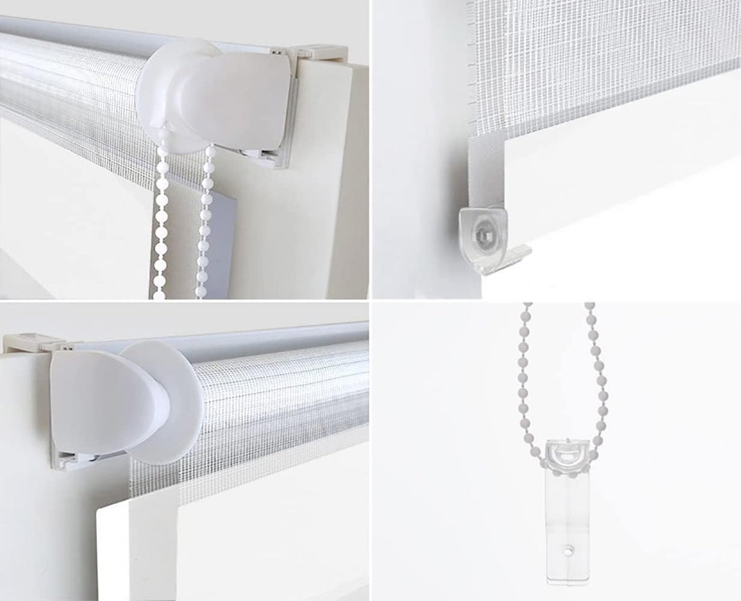 Blindecor - Indus doppelrollo klemmfix ohne bohren - duo rollo klemmfix Weiss - 100 x 220 cm (Breite