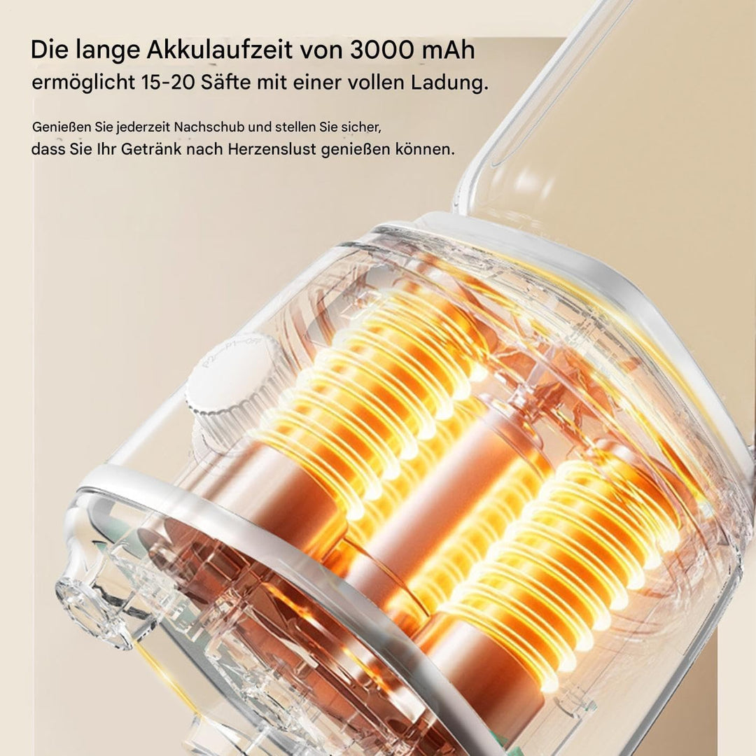 Entsafter Maschine,Wiederaufladbarer Tragbarer Entsafter Mit LED Display,Kabelloser für Zitrusfrücht